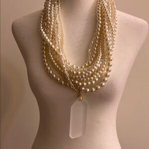 Sassy Jones Pearl Necklace with Gold Detail
